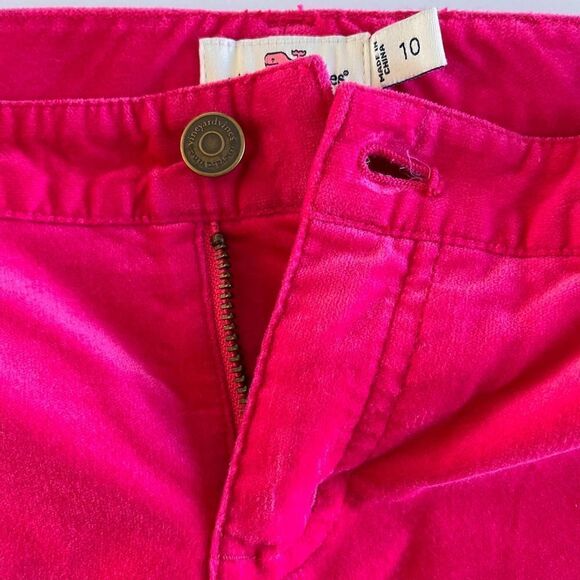 NWOT Vineyard Vines Hot Pink Velvet Pants with Navy Embroidered Whales Size 10 - Picture 6 of 10